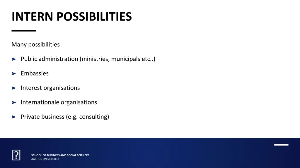 intern possibilities