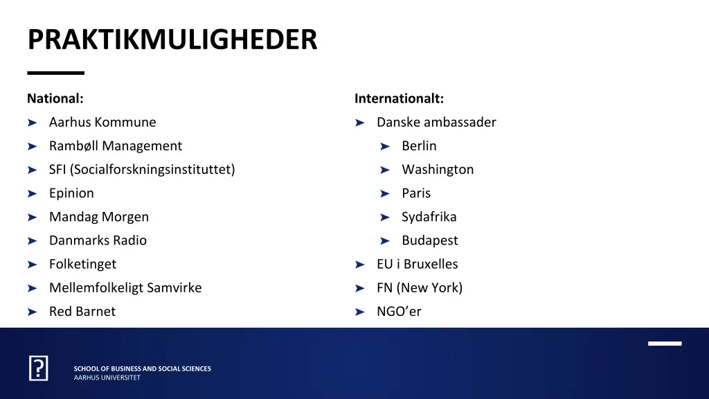 praktikmuligheder