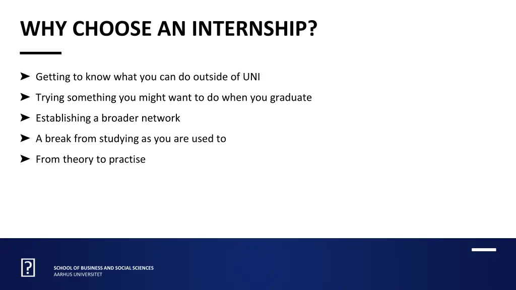 why choose an internship