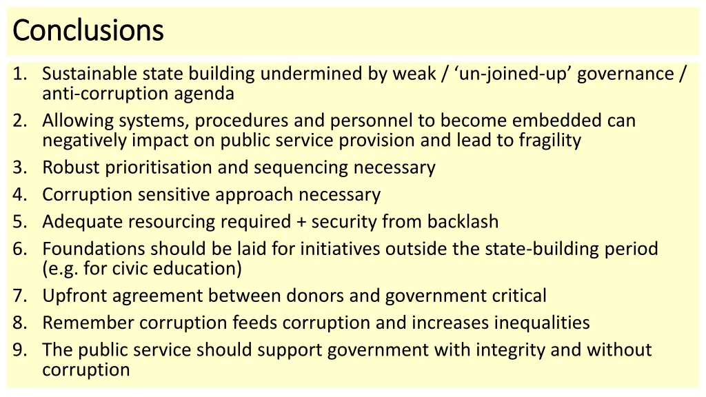 conclusions conclusions
