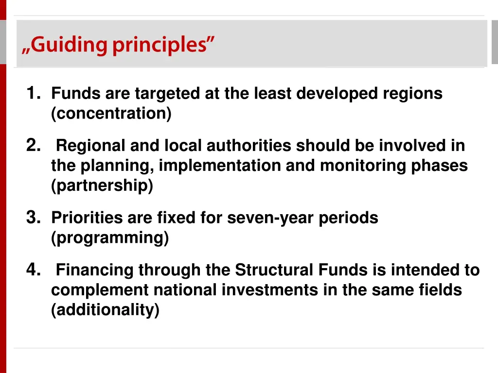 1 funds are targeted at the least developed