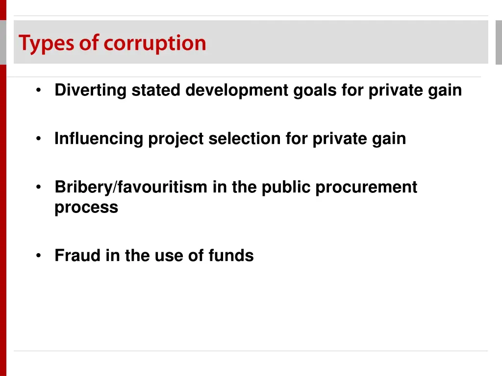 diverting stated development goals for private