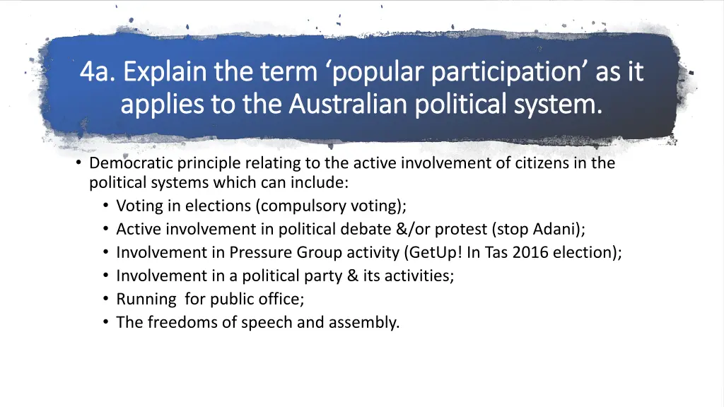 4a explain the term popular participation