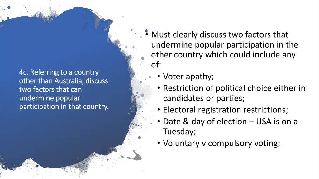 must clearly discuss two factors that undermine