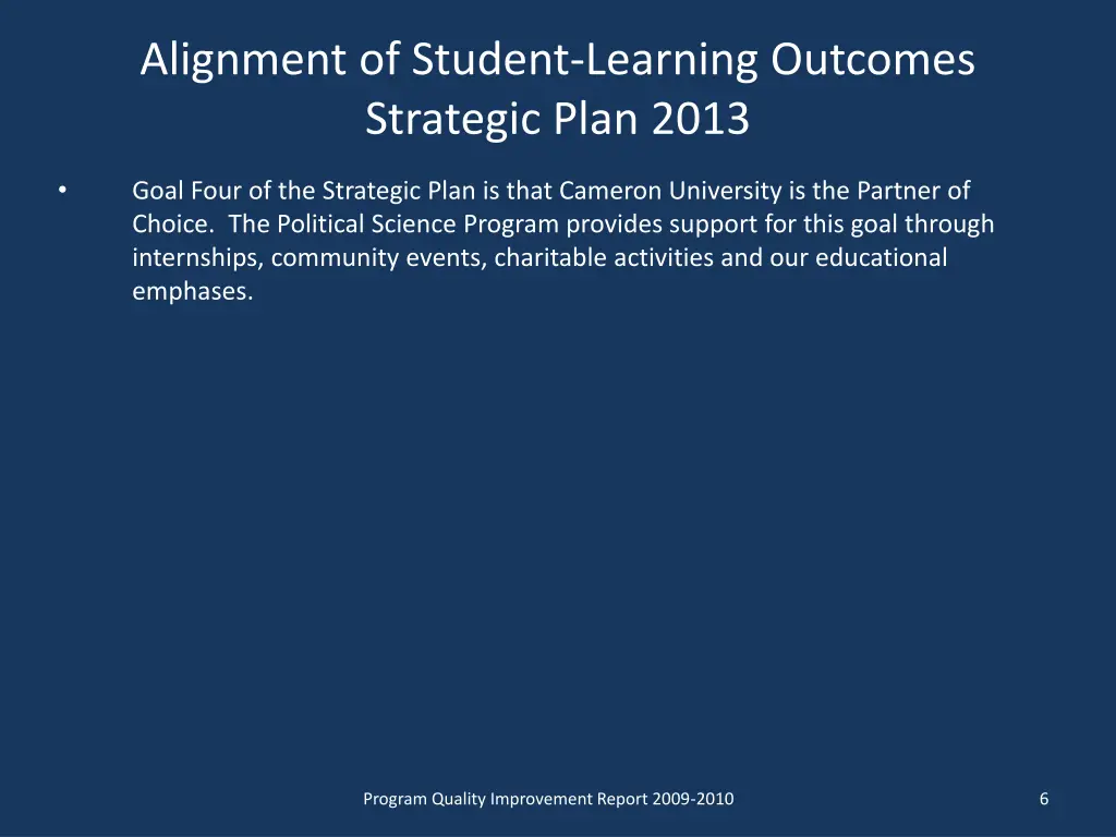 alignment of student learning outcomes strategic 1