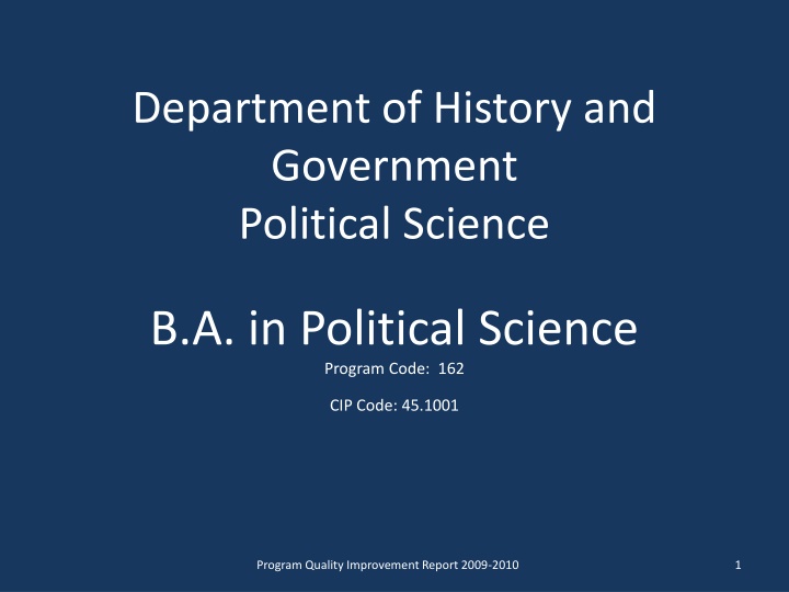department of history and government political