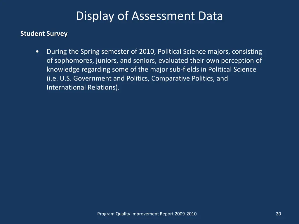 display of assessment data 1