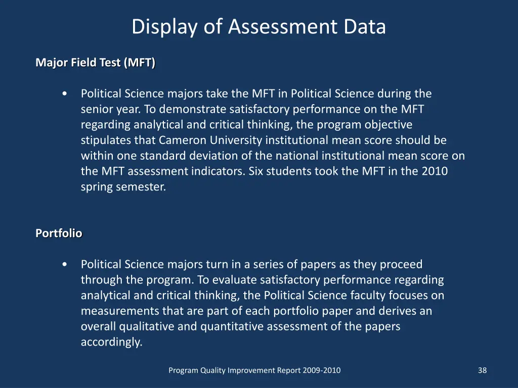 display of assessment data 3