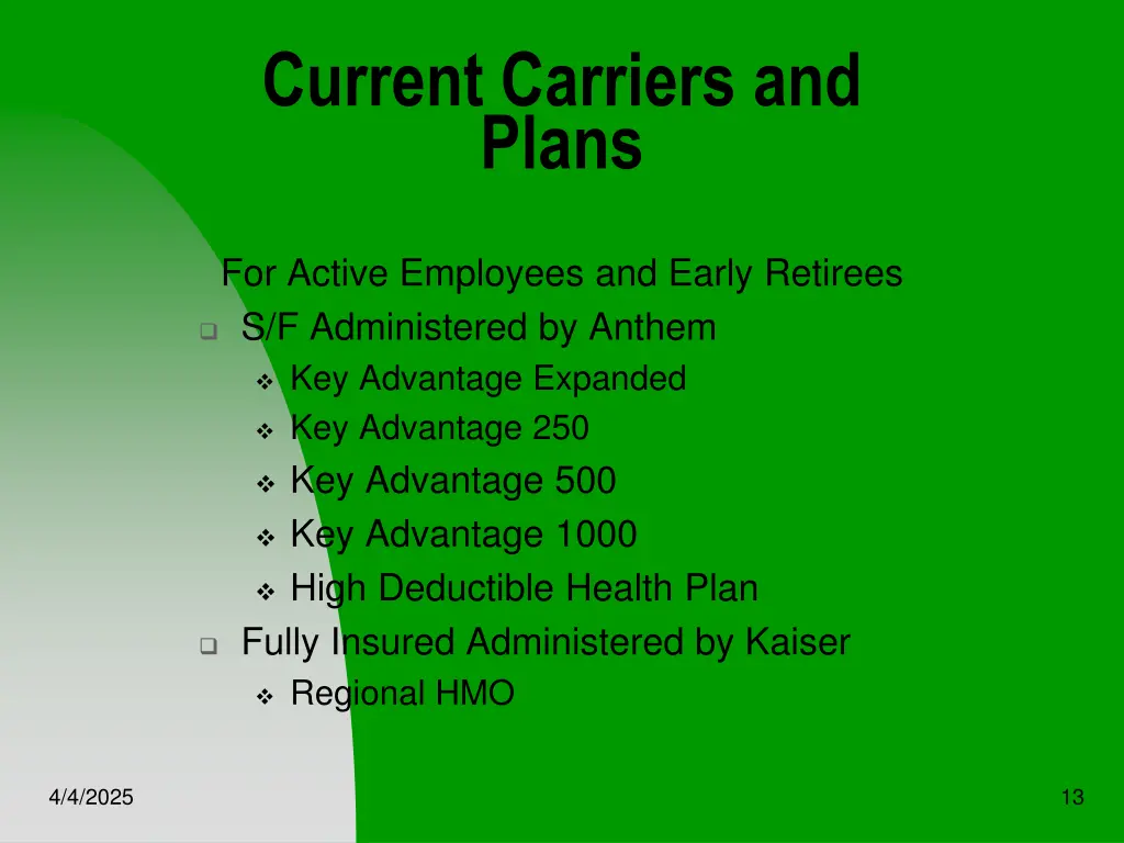 current carriers and plans