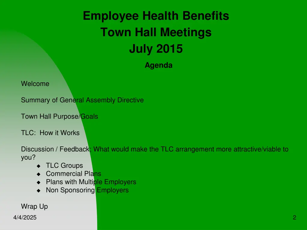 employee health benefits town hall meetings july