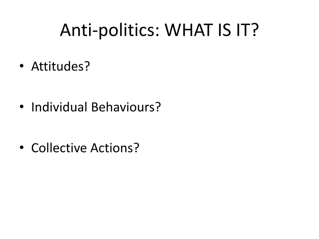 anti politics what is it