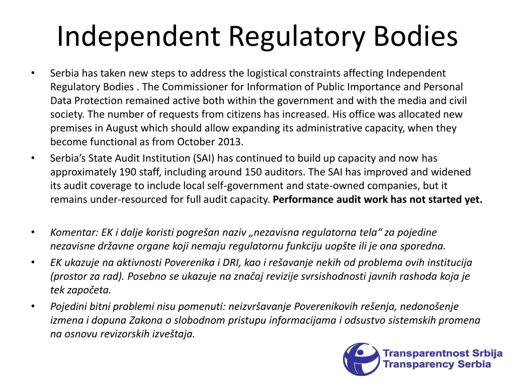 independent regulatory bodies