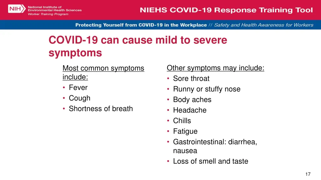 covid 19 can cause mild to severe symptoms