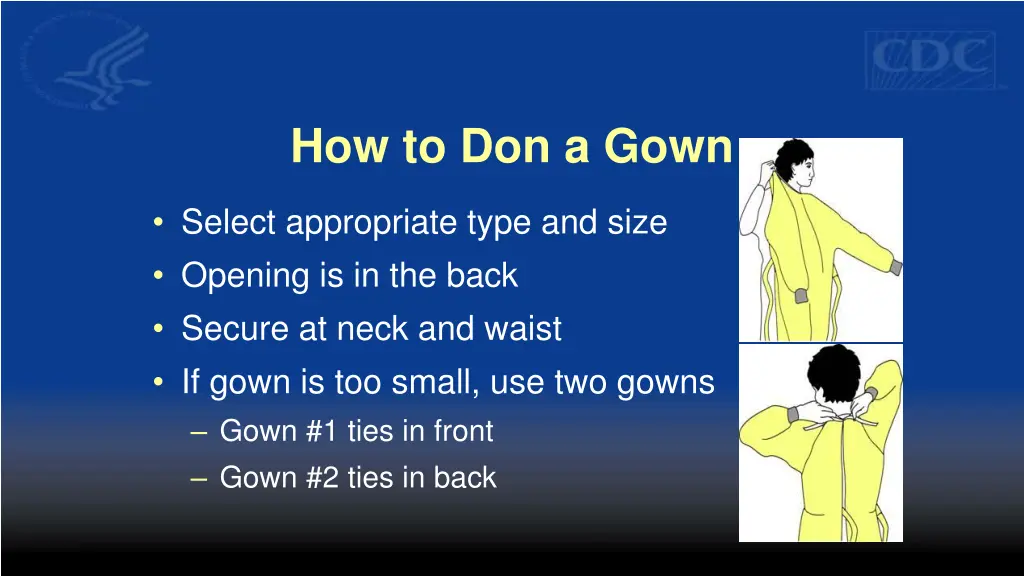how to don a gown