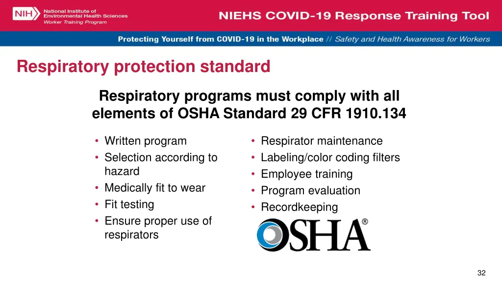 respiratory protection standard