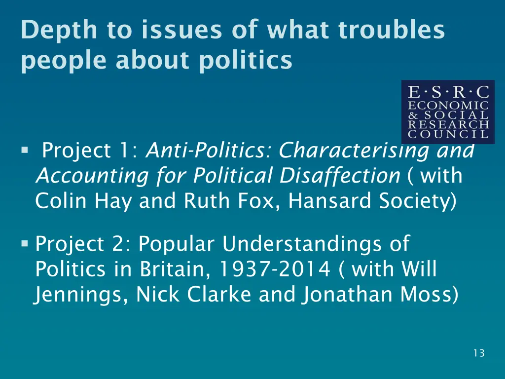 depth to issues of what troubles people about