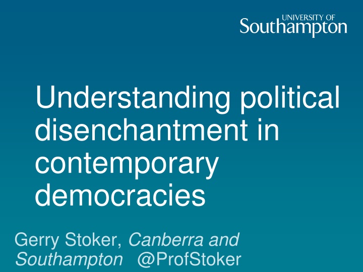 understanding political disenchantment