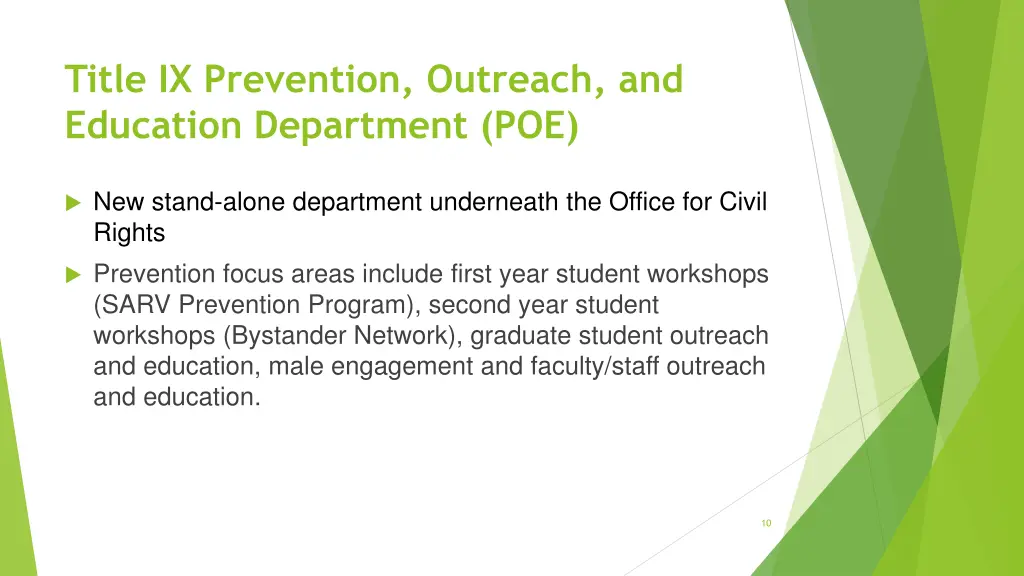 title ix prevention outreach and education