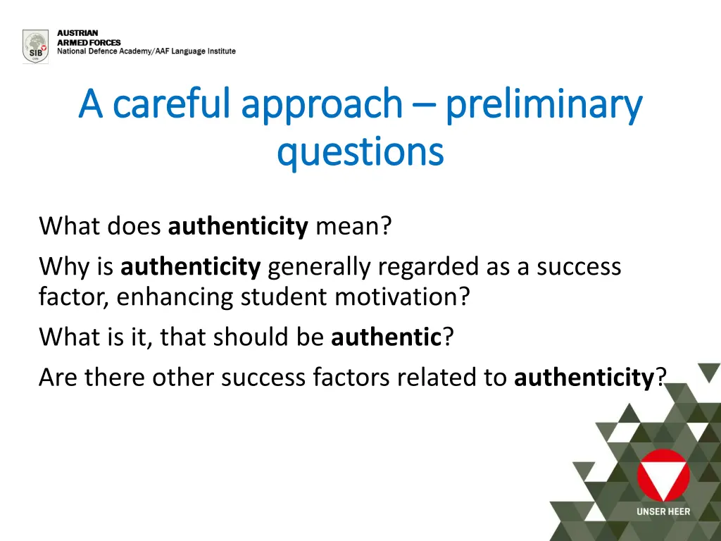 a a careful careful approach approach preliminary