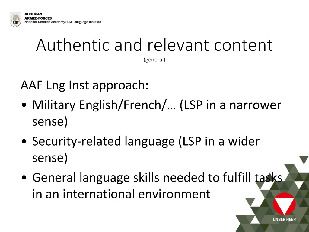 authentic and relevant content general