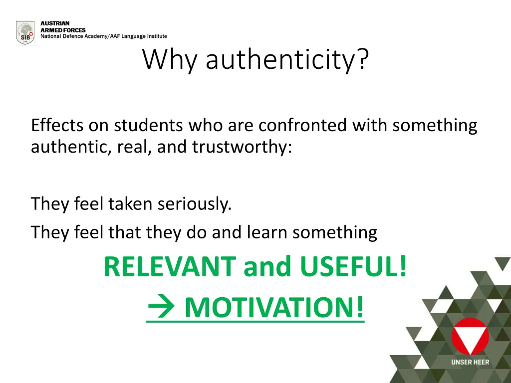 why authenticity