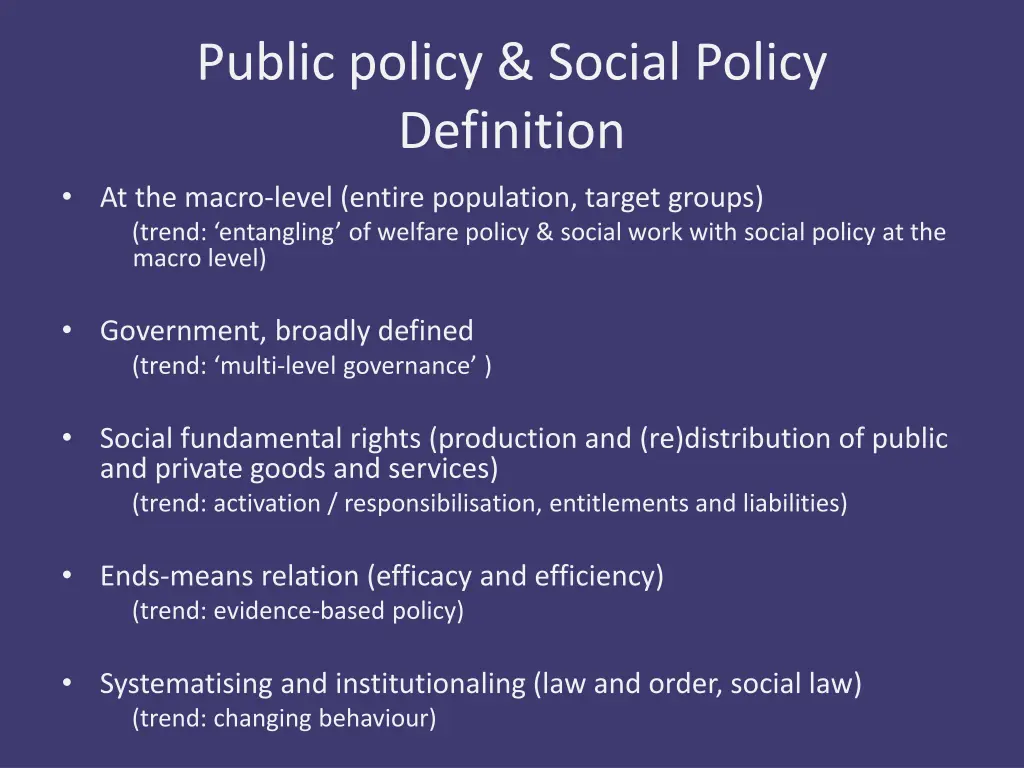 public policy social policy definition 10