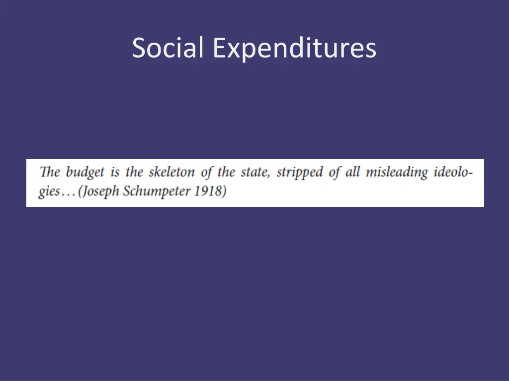 social expenditures