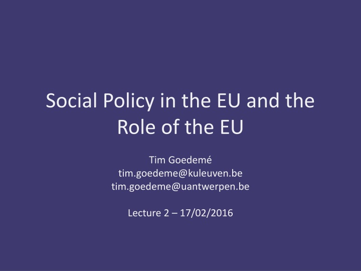 social policy in the eu and the role of the eu