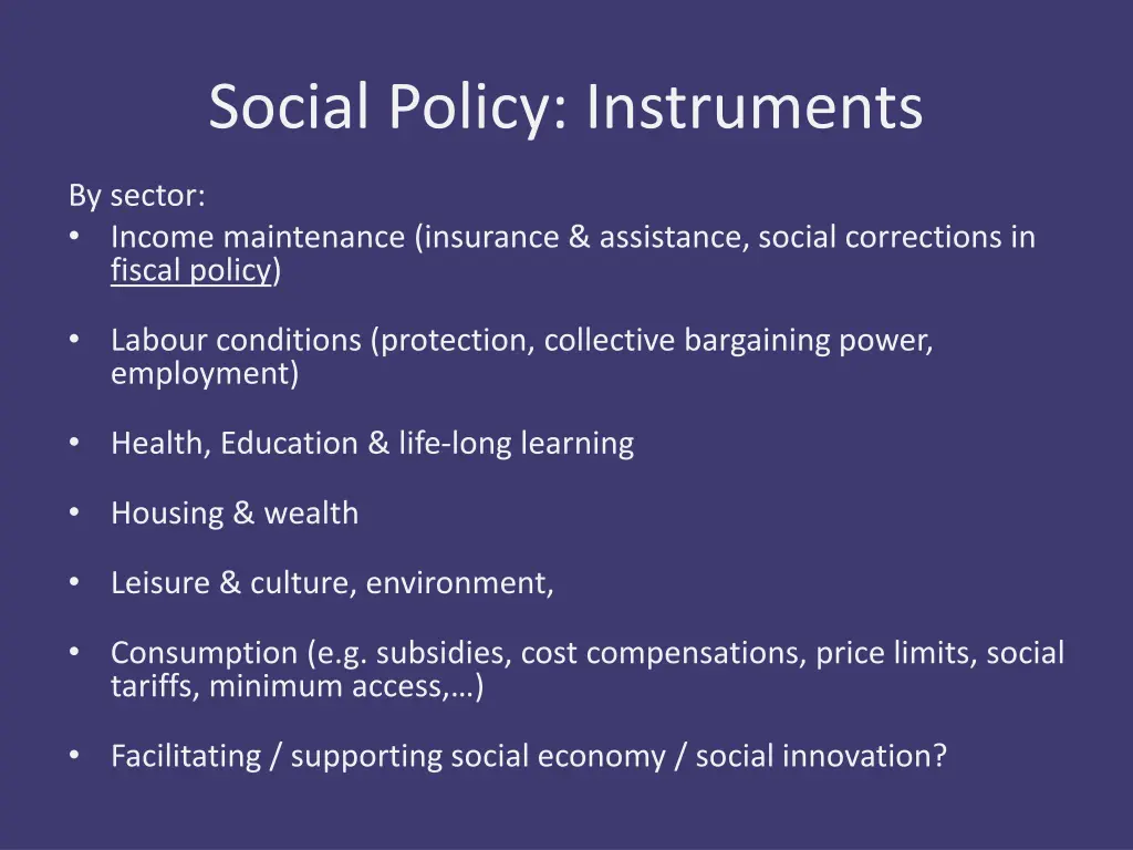 social policy instruments 1