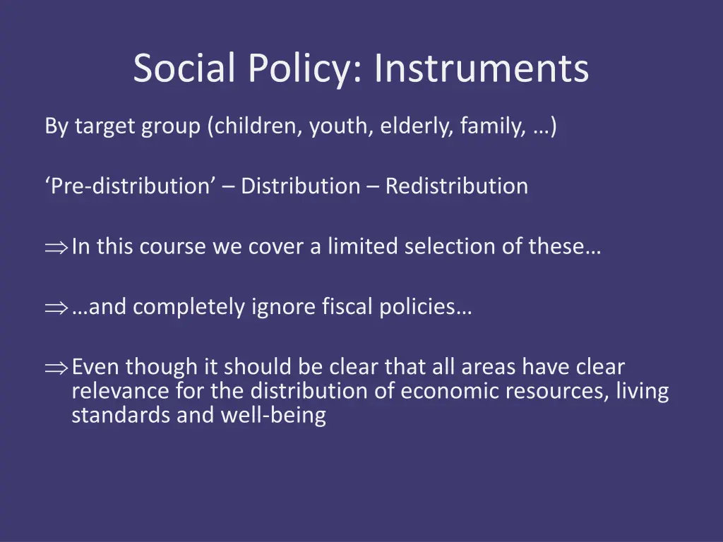 social policy instruments 2
