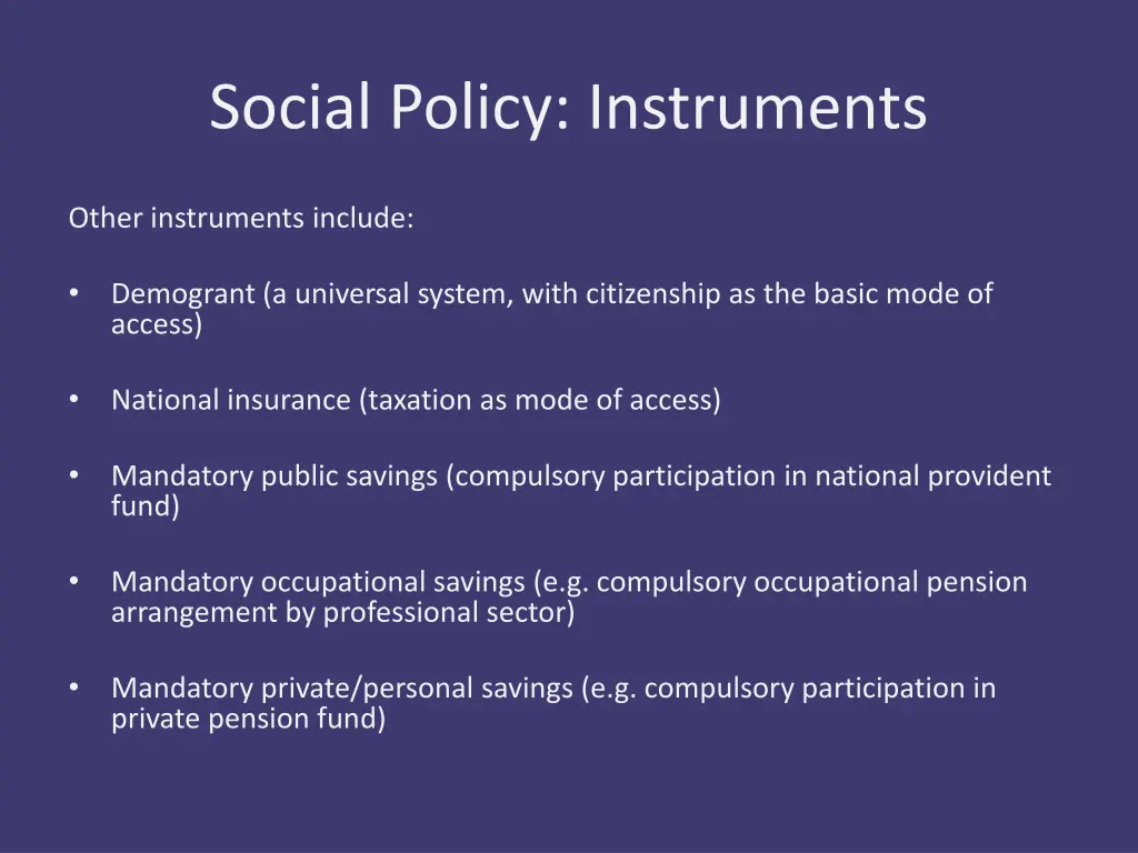 social policy instruments 6