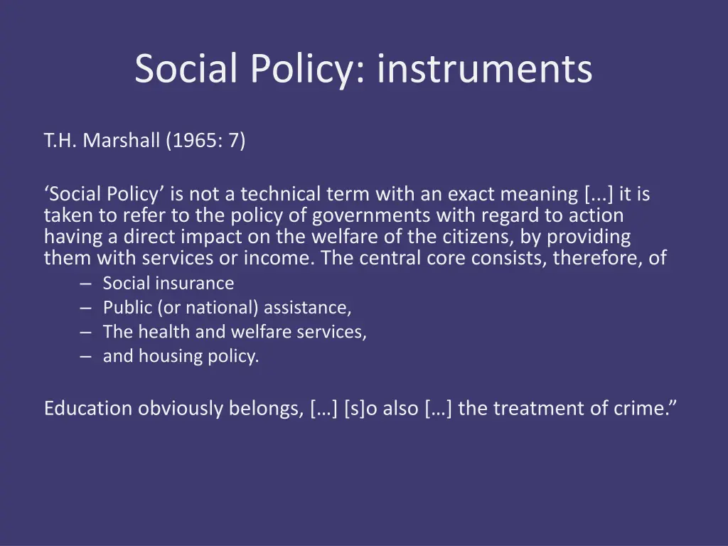 social policy instruments