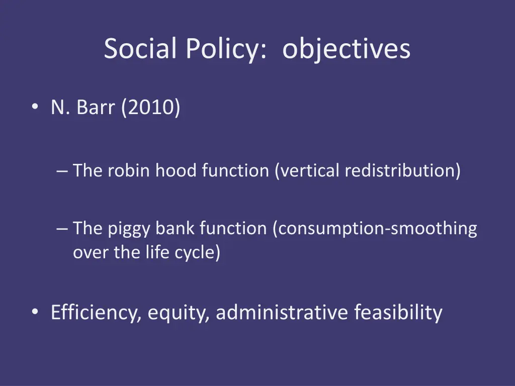 social policy objectives