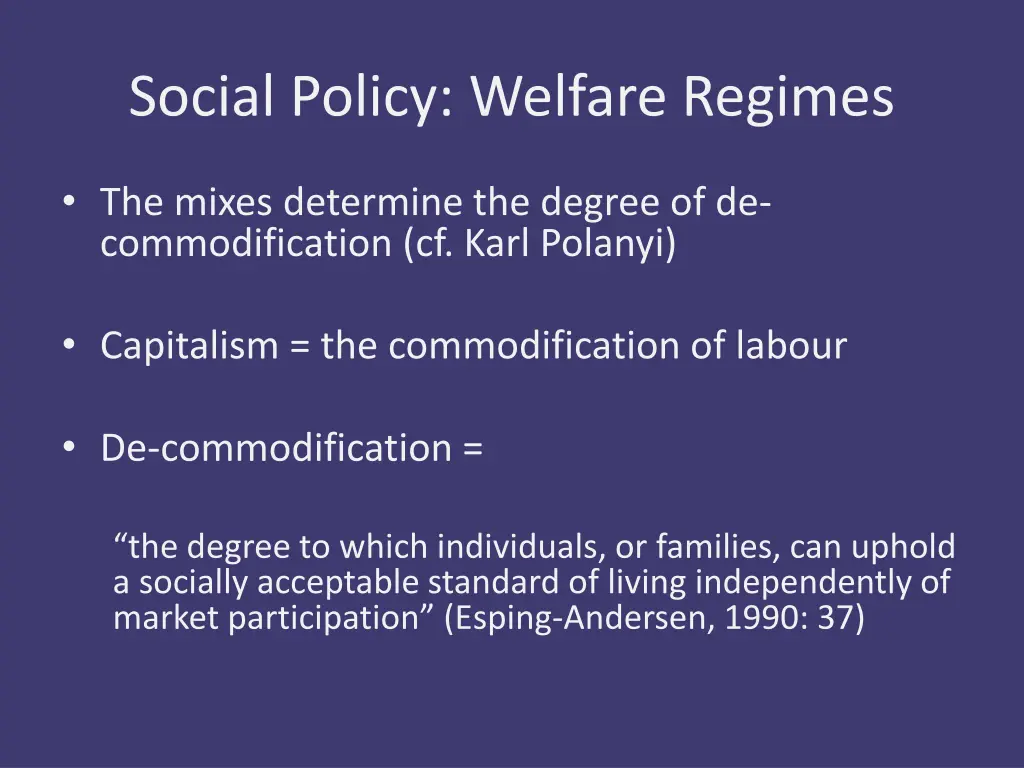 social policy welfare regimes 3