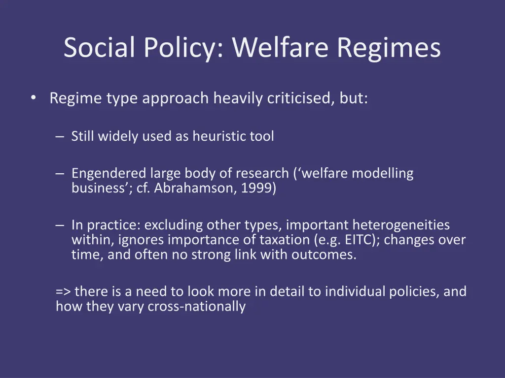 social policy welfare regimes 5