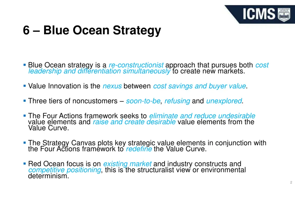 6 blue ocean strategy
