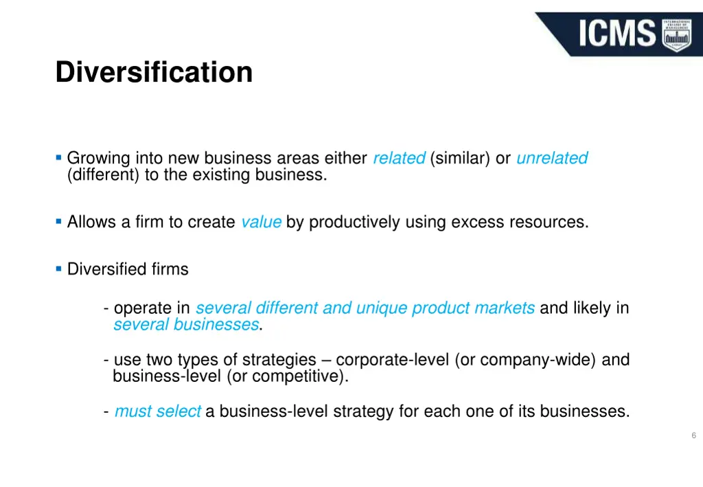 diversification