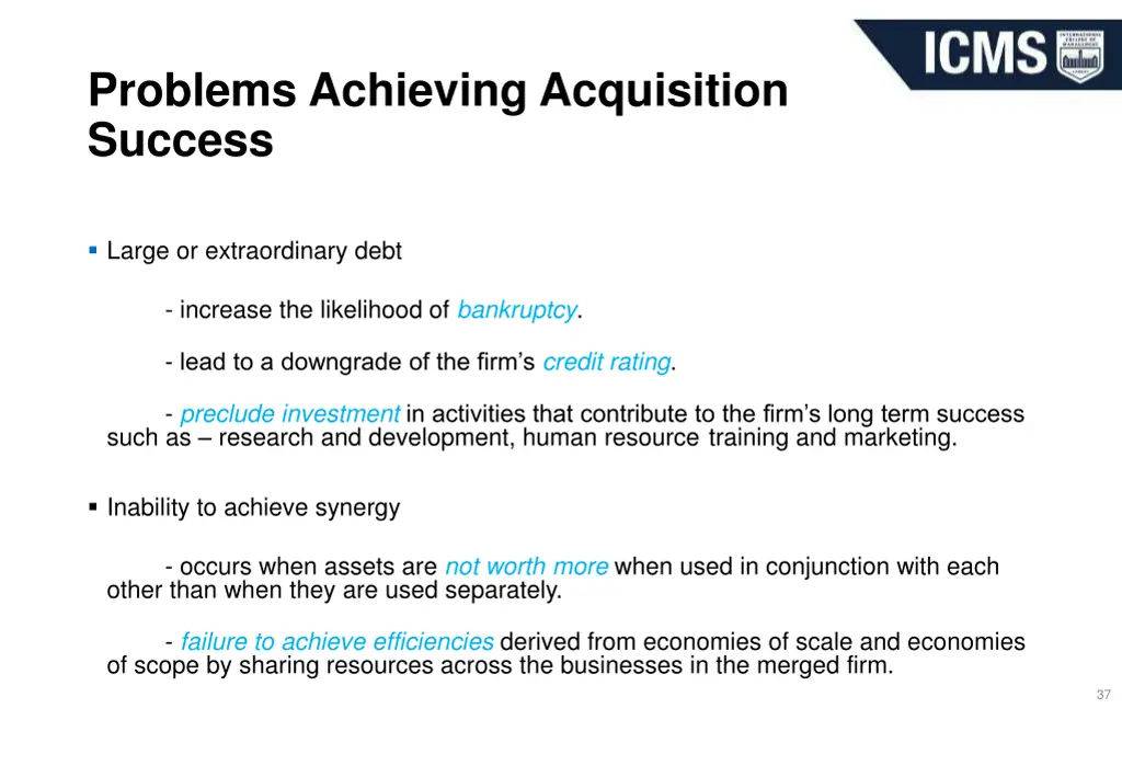 problems achieving acquisition success 2