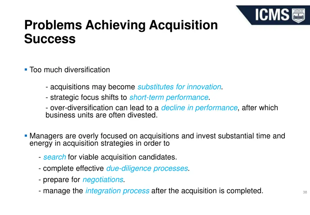 problems achieving acquisition success 3