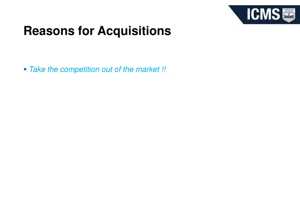 reasons for acquisitions 4