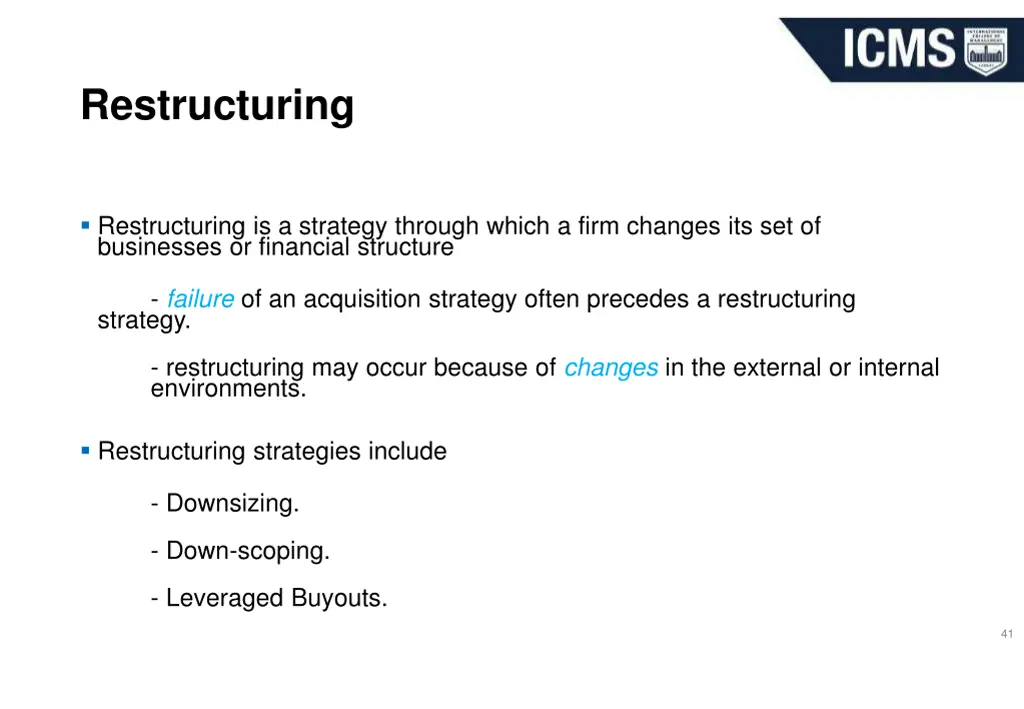 restructuring