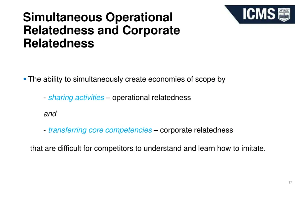 simultaneous operational relatedness