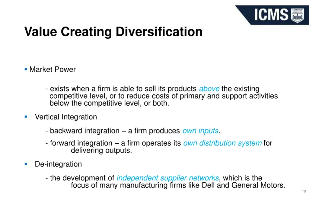 value creating diversification