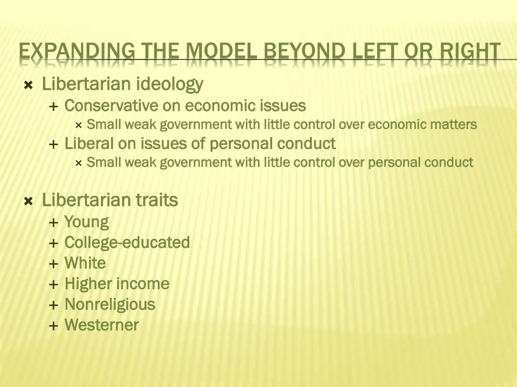 expanding the model beyond left or right 1