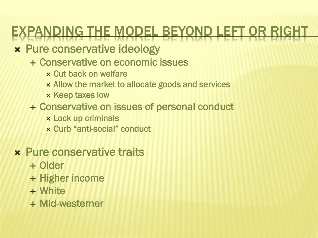 expanding the model beyond left or right pure 1