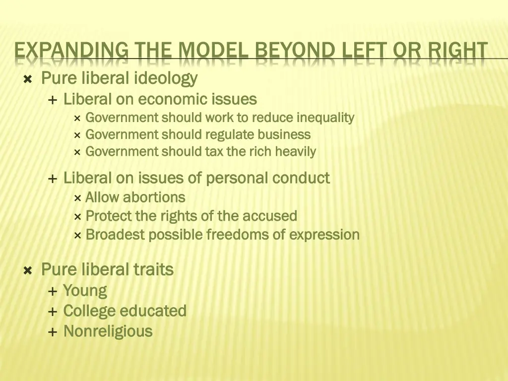 expanding the model beyond left or right pure