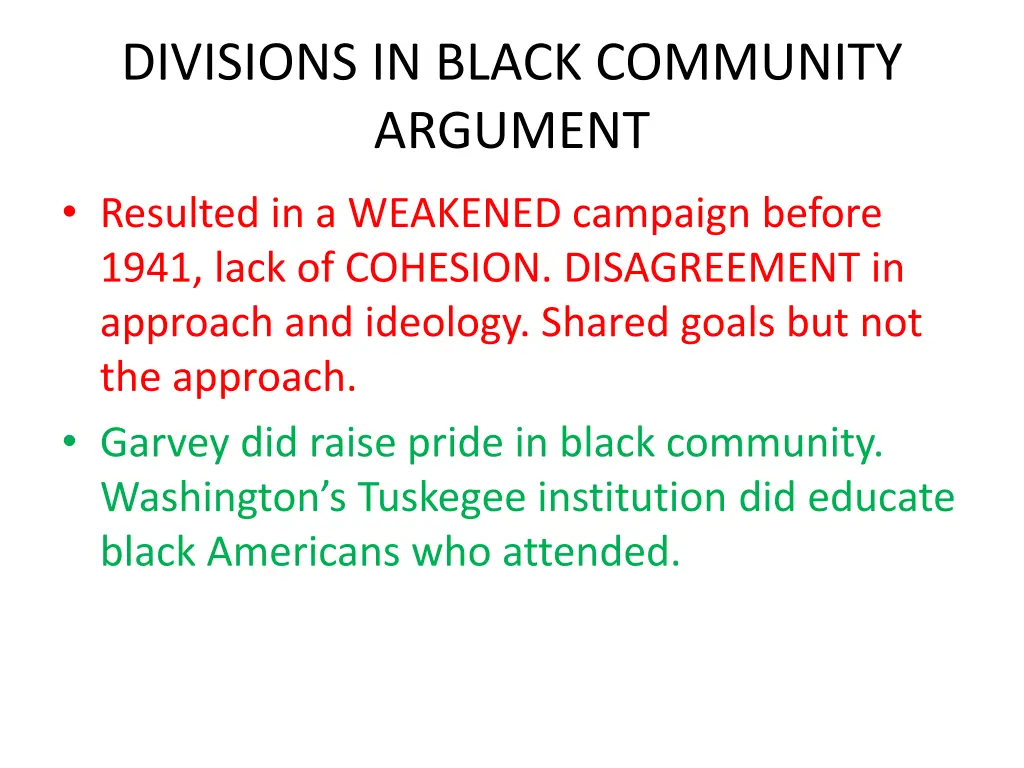 divisions in black community argument