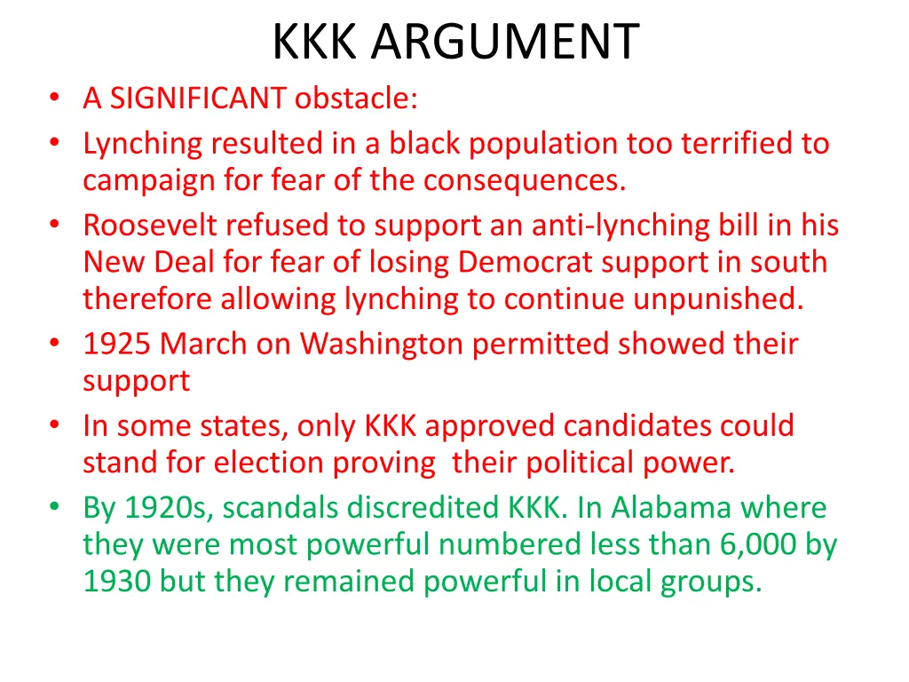 kkk argument