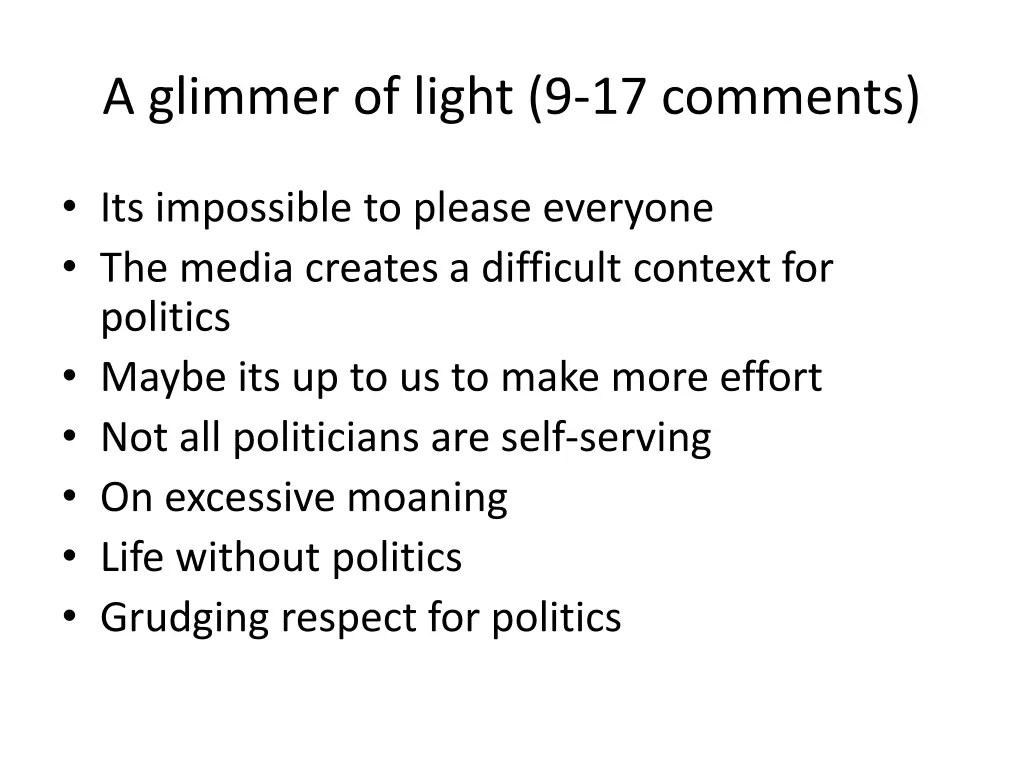 a glimmer of light 9 17 comments
