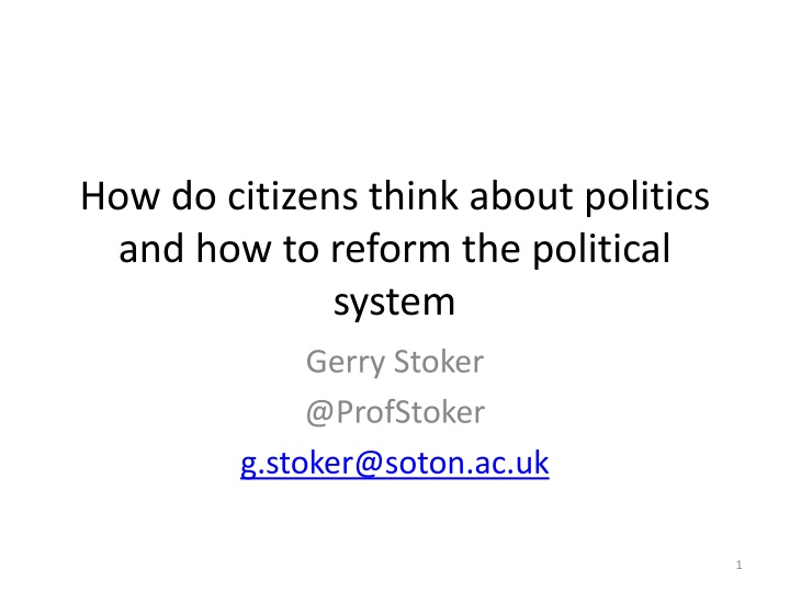 how do citizens think about politics
